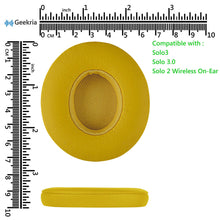 画像をギャラリービューアに読み込む, Geekria QuickFit イヤーパッド 互換性 パッド Beats Solo 3 Wireless, Solo 3.0 Wireless (A1796) ヘッドホンに対応 イヤパッド/イヤークッション/イヤーカップ (プロテインレザー / クラブイエロー)