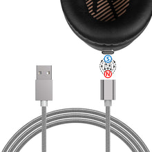 画像をギャラリービューアに読み込む, Geekria マグフィット充電ケーブル 互換性 QuickFit 充電コード USB-C,Micro-USB マグフィット BOSE QC45, QC35 II, QC35, QC25, 700, 700ANC, 700NCH に対応 抽出ツール付き ヘッドホンイヤーホン (Silver/100 cm)