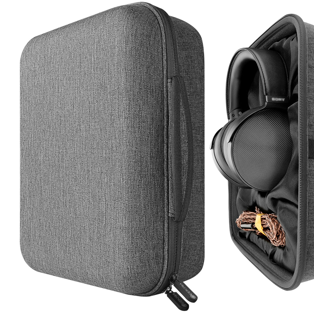 Geekria ケース 互換性 Shield ヘッドホンケース ハードケース 旅行用 ハードシェルケースオーディオテクニカ Audio-Technica ATH-AWKT, ソニー SONY MDR-Z1R, デノン Denon AH-D9200 に対応 収納ポーチ付属 (ダークグレー)