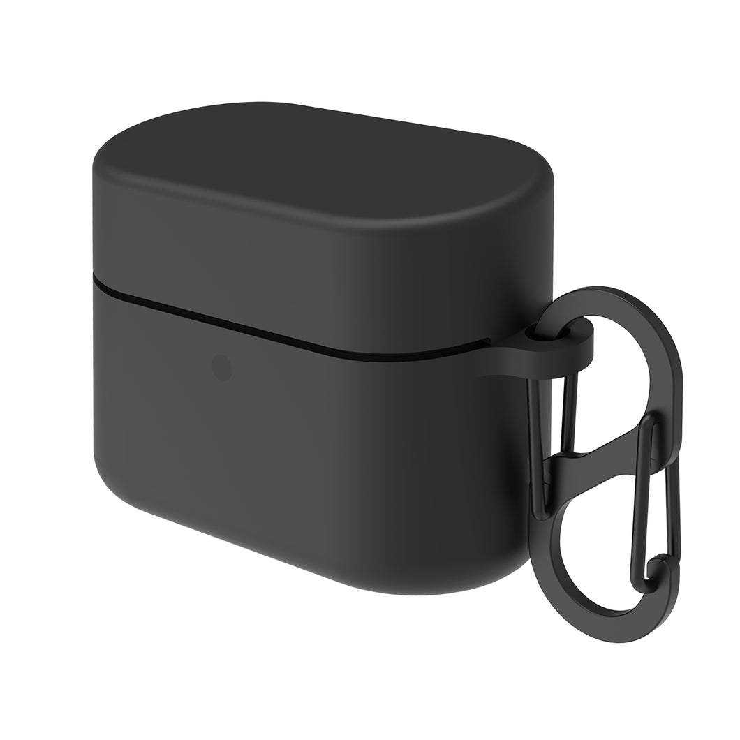 Geekria シリコン カバー 互換性 カバー Denon AH-C630W 対応 True Wireless Earbuds 充電ケース充電ケースカバー 外装カバー キーホルダーフック付き 充電ポートアクセス可能 (Black)