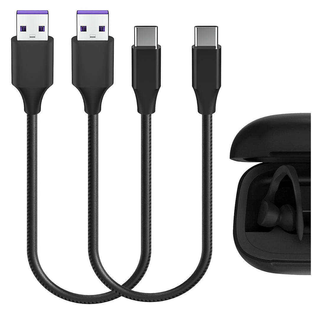 Geekria USB 充電ケーブル Beats Powerbeats Pro 2、AirPods 4/3、AirPods Pro 2、Studio Pro、Solo4、USB-C 交換用ビーガンレザー ショート電源充電コード (1 フィート/30 cm 2 パック) と互換性あり