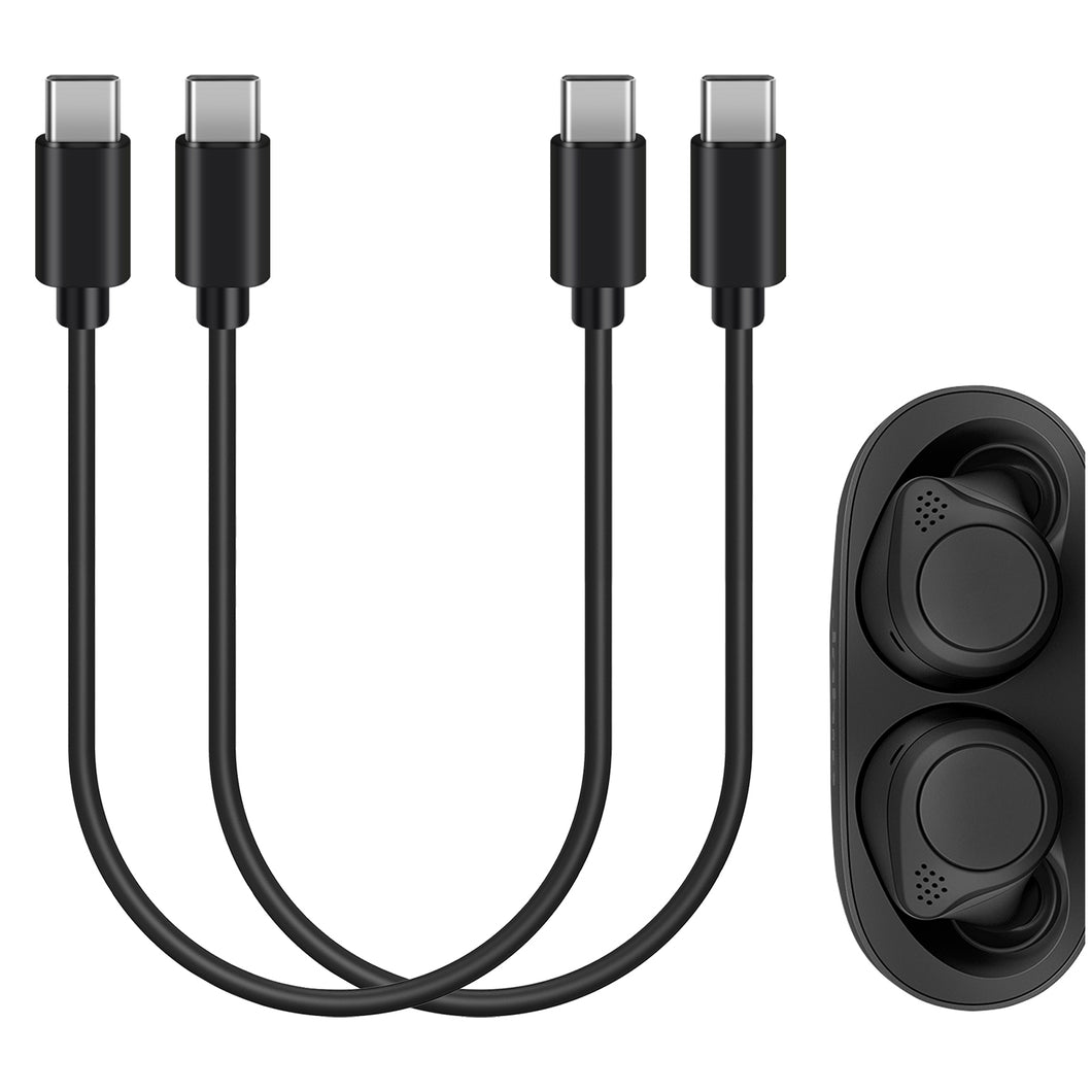 Geekria 充電ケーブル 互換性 Type-C 充電コード USB-C to USB-C ジャブラ Jabra Elite 10 Gen 2, Elite 10, Elite 85t, Elite 8 Active に対応 (黒/30cm 2パック)