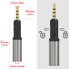 画像をギャラリービューアに読み込む, Geekria Apollo 2.5mm オス - 3.5mm メス ステレオ オーディオ ジャック アダプター ゼンハイザー Sennheiser HD599, HD598, HD598SE, HD598CS, HD598SR, HD579, オーディオテクニカ Audio-Technica ATH-M50x, ATH-M60x, ATH-M70x ヘッドフォン
