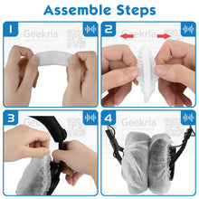 画像をギャラリービューアに読み込む, Geekria カバー 100 個入り 50ペア 個別包装 2個入り ヘッドホンカバー 不織布 使い捨て イヤーパッドカバー ストレッチニット オーバーイヤー ヘッドホンMRI ヘッドセット 用 劣化防止、防塵 (中 / ホワイト)
