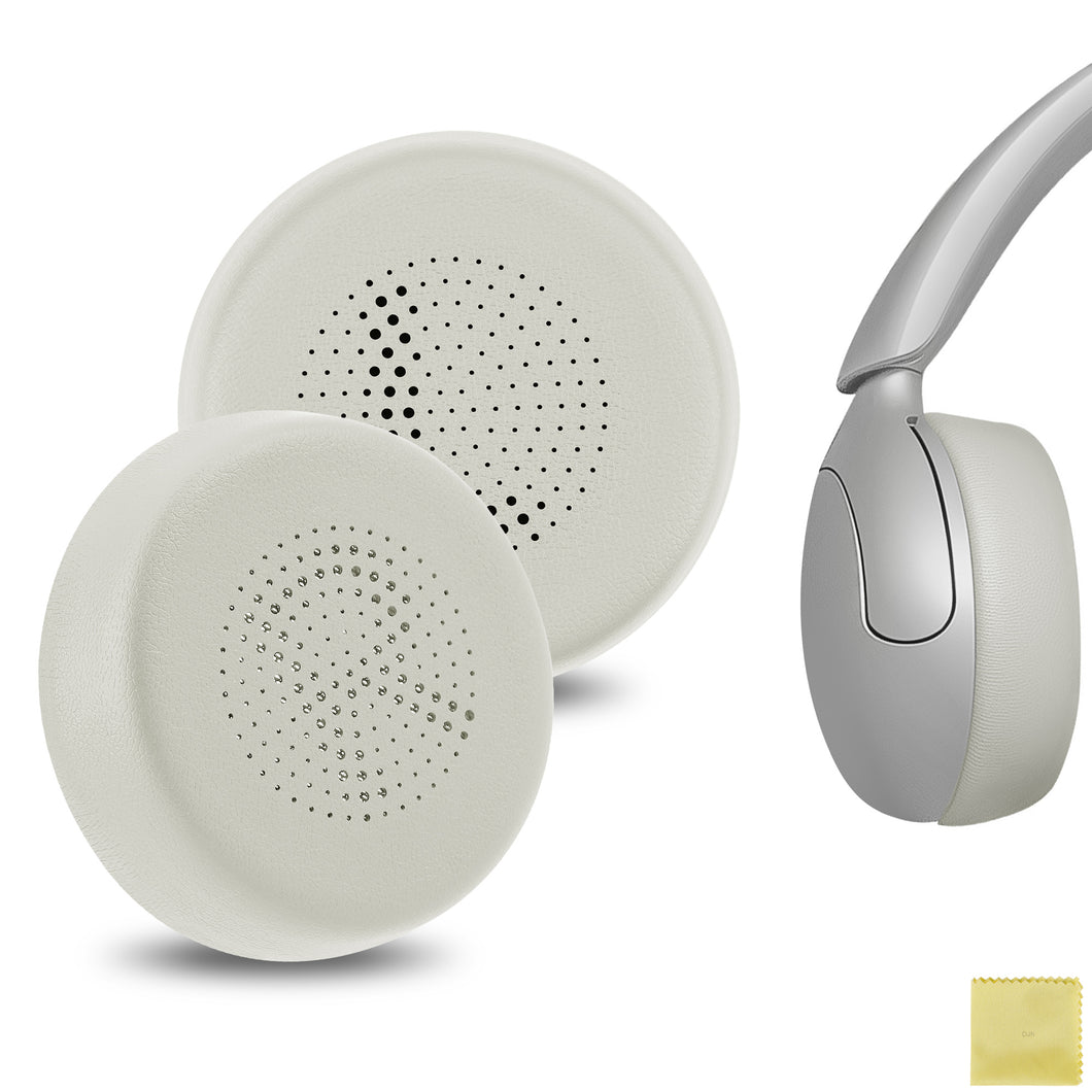 Geekria イヤーパッド QuickFit 互換性 パッド JLab Go Lux ANC Wireless ヘッドホンに対応 パッド イヤー / イヤーカップ ( プロテインレザー/クラウドホワイト)