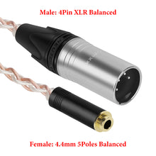 画像をギャラリービューアに読み込む, Geekria 4ピン XLR バランス オス - 4.4mm バランス メス ヘッドフォン オーディオ アダプター ケーブル、OCC 銅 銀メッキ アップグレード オーディオ変換コード、アンプ、マイクに対応 (20cm/8 インチ)
