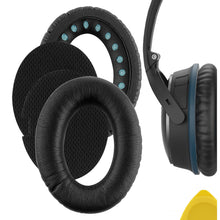 画像をギャラリービューアに読み込む, Geekria QuickFit イヤーパッド 互換性 パッド ボーズ Bose QuietComfort 15, QC15, QC2 ヘッドホンに対応 イヤパッド/イヤークッション/イヤーカップ ( プロテインレザー / ブラック )

