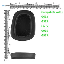 画像をギャラリービューアに読み込む, Geekria イヤーパッド QuickFit 互換性 パッド ロジクール Logitech G533, G633, G635, G933, G935 ヘッドホンに対応 パッド イヤー / イヤーカップ (プロテインレザー / ブラック)
