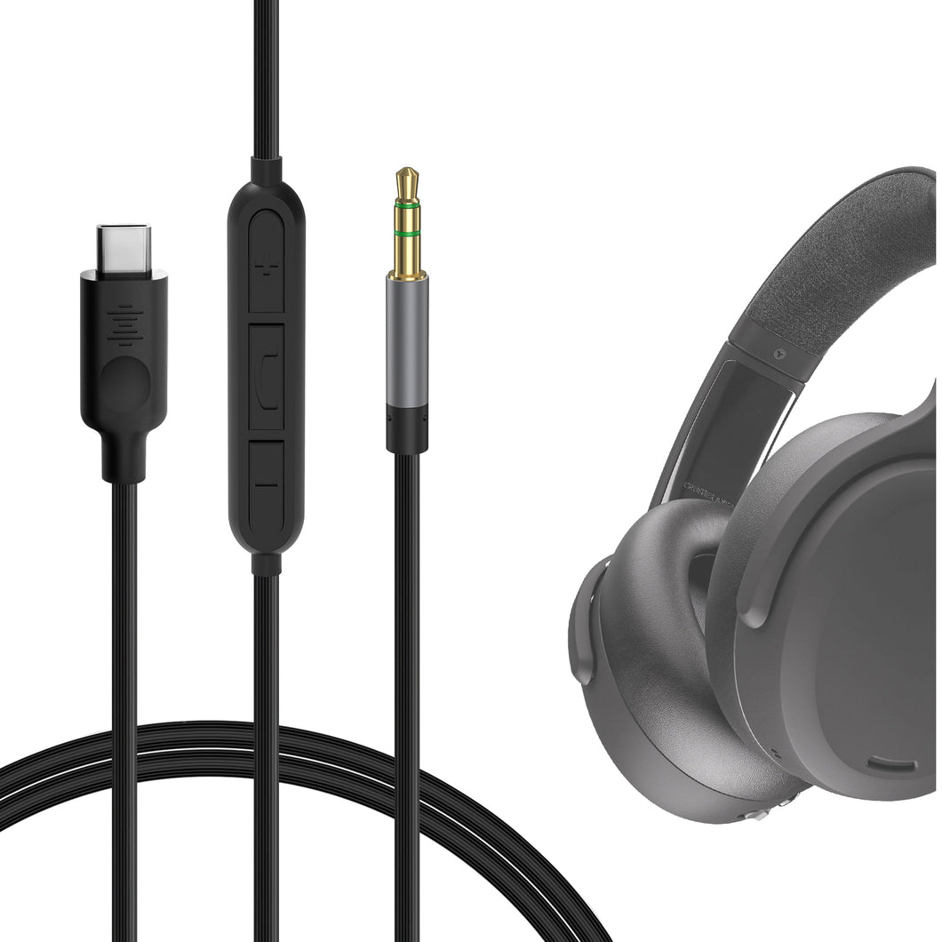 Geekria ケーブル USB-C Digital to Audio 互換性 互換性 オーディオコード スカルキャンディSkullcandy Hesh Evo, Hesh ANC, Crusher ANC 2, Riff 2 ヘッドホンケーブル, Type-C に適合する インラインマイクと音量コントロール 1.2m