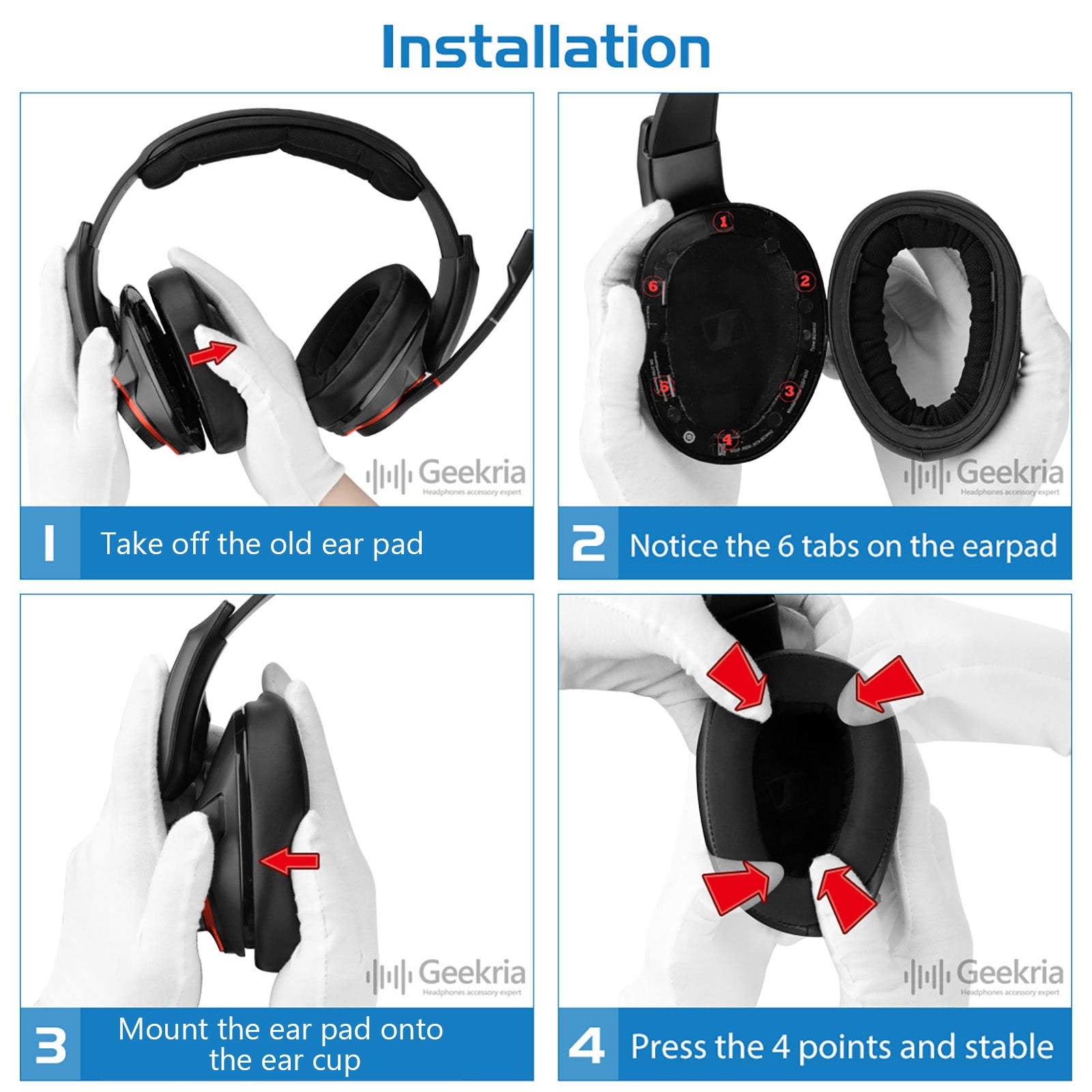 Geekria イヤーパッド + ヘッドバンド ゼンハイザーSennheiser Geekria イヤーパッド + ヘッドバンド ゼンハイザーSennheiser