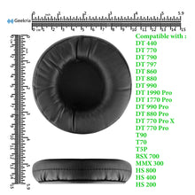 画像をギャラリービューアに読み込む, Geekria イヤーパッド Performance 互換性 パッド ベイヤーダイナミック Beyerdynamic DT440 DT770 DT790 DT797 DT860 DT880 DT990 T5P T70 T90 HS200 HS400 HS800 MMX300 RSX700 ヘッドホンに対応 パッド イヤー / イヤーカップ (プロテインレザー / ブラック 極太)
