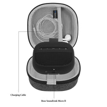 画像をギャラリービューアに読み込む, Geekria ハードシェルキャリングケース ボーズ Bose SoundLink Micro II Bluetoothスピーカー対応、ケーブル収納付きポータブルトラベルバッグ、キーチェーンフック付き保護ケース (ダークグレー)
