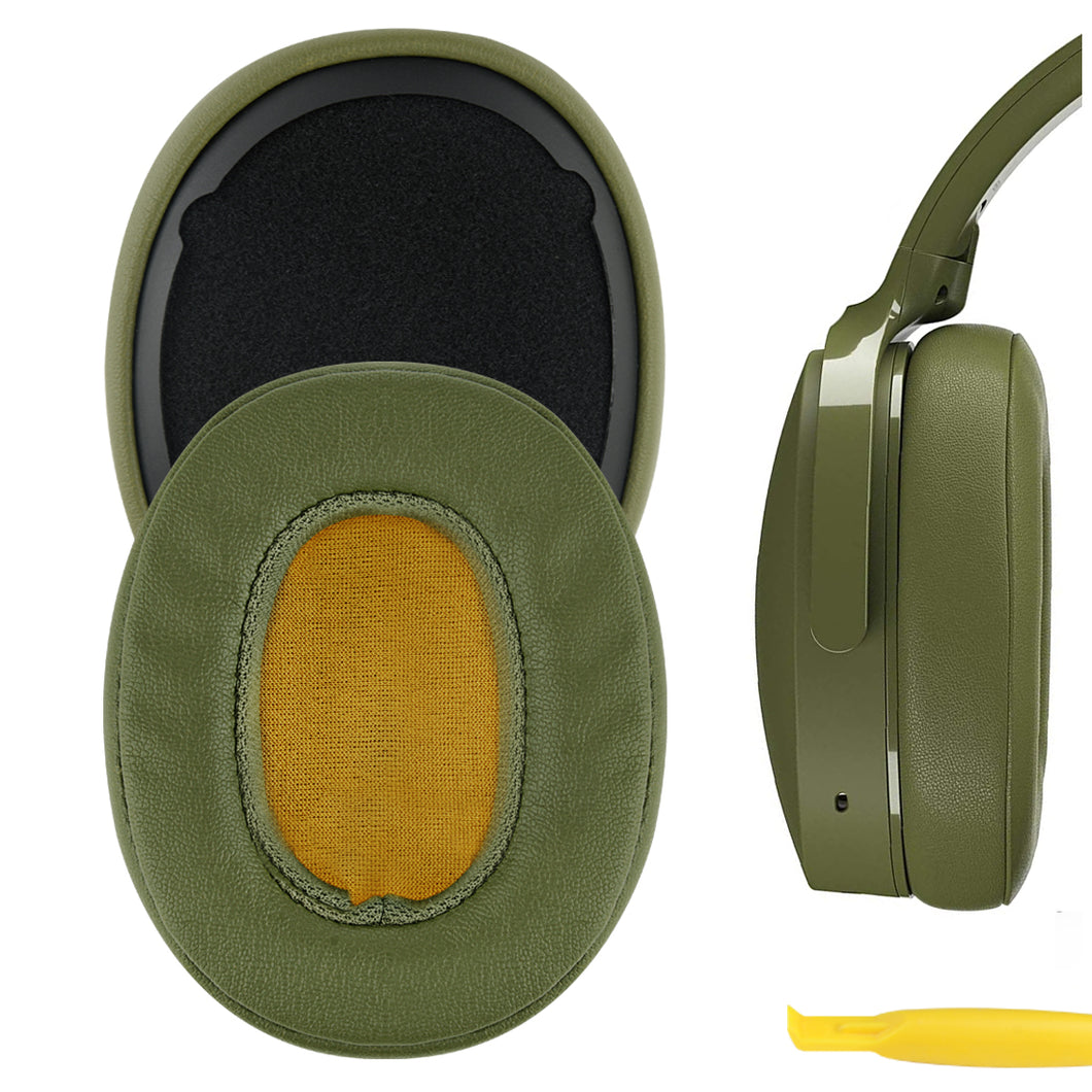 Geekria イヤーパッド QuickFit 互換性 パッド スカルキャンディ Skullcandy Crusher Wireless/EVO/ANC, Hesh 3/EVO/ANC, Venue ANC ヘッドホンに対応 パッド イヤー / イヤーカップ (プロテインレザー / 緑)