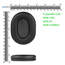 画像をギャラリービューアに読み込む, Geekria イヤーパッド QuickFit 互換性 パッド ソニー SONY MDR-7506, MDR-V6, MDR-CD900ST ヘッドホンに対応 パッド イヤー / イヤーカップ (プロテインレザー / 黒)
