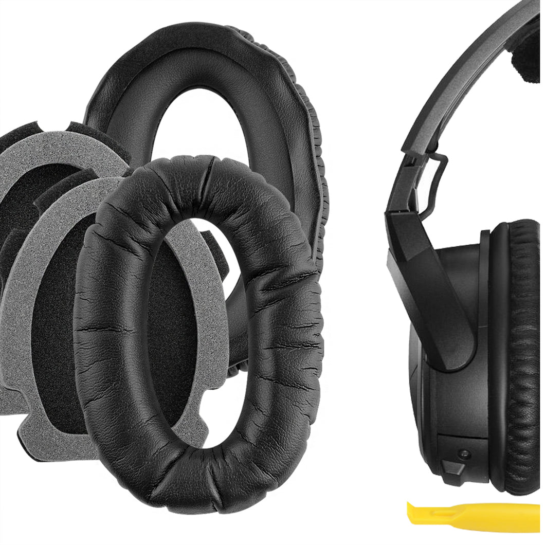 Geekria QuickFit イヤーパッド 互換性 パッド ボーズ Bose Aviation Headset X, A10, A20 ヘッドホンに対応 イヤパッド/イヤークッション/イヤーカップ ( プロテインレザー / ブラック )