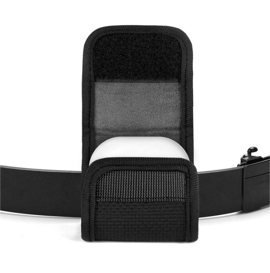 Geekria イヤホンポーチ ベルトループ付きサムスン SAMSUNG Galaxy Buds3 FE, Galaxy Buds2, Galaxy Buds FE 対応 イヤホンケース ベルトホルスター バッグストラップ用クリップホルダー付き保護ケースカバー 全面保護 (ブラック)