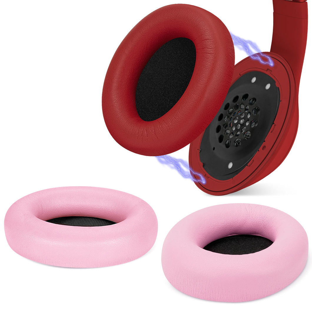 Geekria イヤーパッド SNAP マグネチック 互換性 パッド ビーツバイドクタードレ Beats Studio 3 Wireless, Studio 2 ヘッドホンに対応 パッド イヤー / イヤーカップ プロテインレザー (ピンク+レッド, 2組)