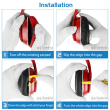 画像をギャラリービューアに読み込む, Geekria イヤーパッド QuickFit 互換性 パッド エディファイアー Edifier W820BT, W828NB ヘッドホンに対応 パッド イヤー / イヤーカップ (プロテインレザー / ブラック)
