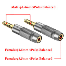 画像をギャラリービューアに読み込む, Geekria 4.4mm オス - 3.5mm (1/8&#39;&#39;) バランスメスおよび 4.4mm オス - 2.5mm バランスメス ヘッドフォン アダプター、アルミ合金変換オーディオ プラグ、金メッキ アダプター (2 パック)

