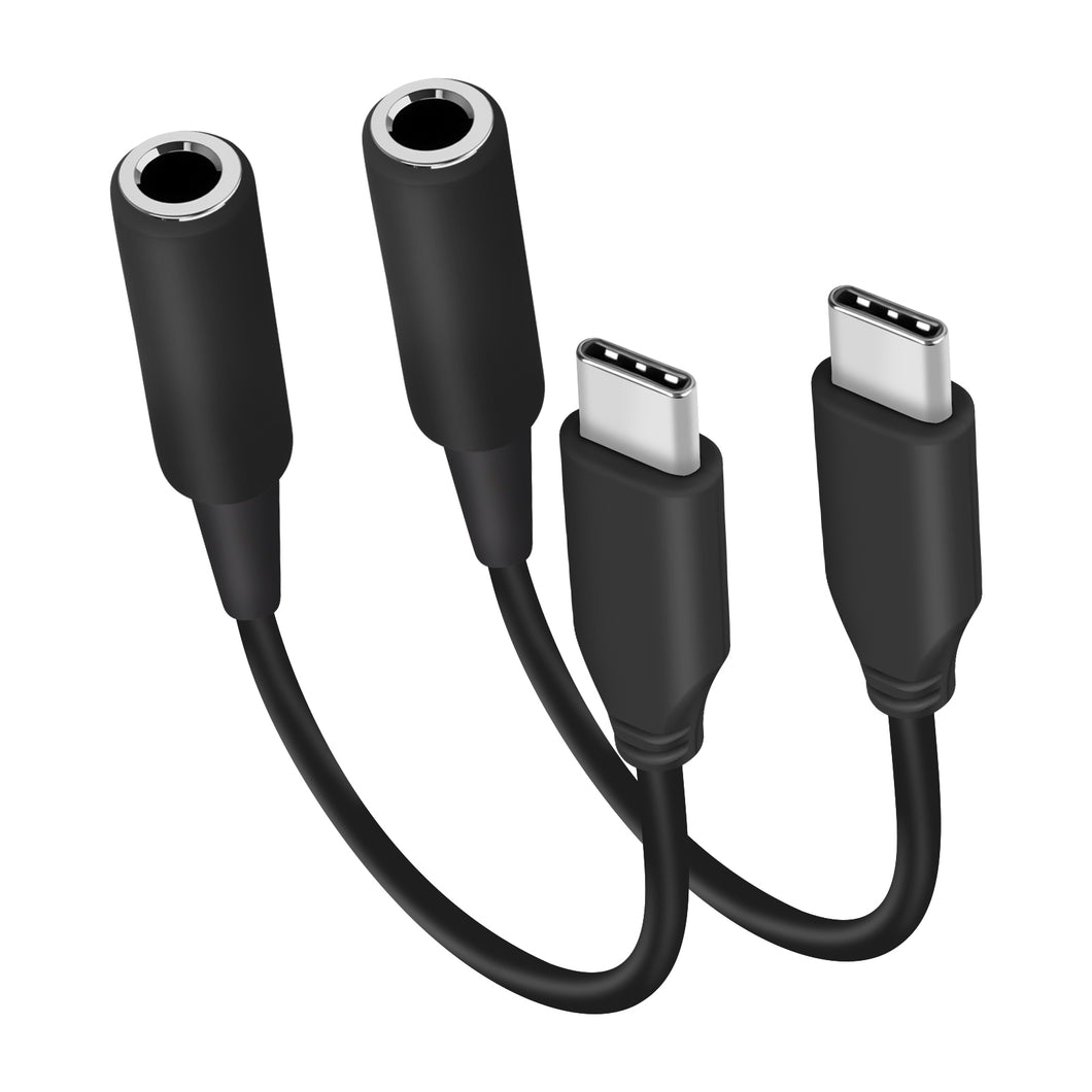 Geekria Type C → 3.5mm オーディオ変換ケーブル USB-C to 3.5mm メス ヘッドフォン ジャック アダプタイヤーホン 変換 コード Samsung Moto Z Huawe LG Nexus Macpro Air 等に用 12cm (2本セット)