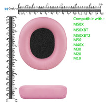 画像をギャラリービューアに読み込む, Geekria イヤーパッド Nova 互換性 パッド オーディオテクニカ Audio-Technica M50X, M50XBT, M50XBT2, M60X, M50, M40X, M30, M20, M10 ヘッドホンに対応 パッド イヤー / イヤーカップ プロテインレザー (ピンク)
