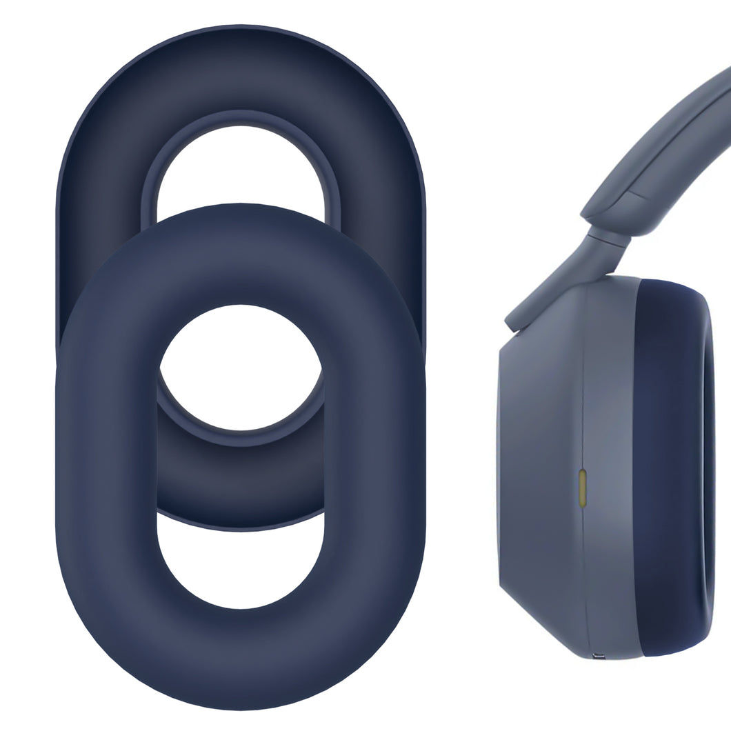 Geekria イヤーパッドカバー シリコンカバー 適合する ソニー Sony WH-1000XM5, WH1000XM5 Wireless ヘッドホンに対応/交換用 保護カバー シリコンカバー シリコンケース スクラッチプロテクションケース イヤピースカバー ヘッドセットスピーカースキンプロテクター（青）