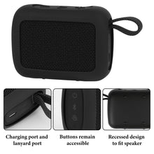 画像をギャラリービューアに読み込む, Geekria シリコーン スピーカーケース カバー 互換性 ジェイビーエル JBL GO 5に 対応 保護用の防水ソフトスキン、スピーカーケース、キーホルダーフック付き (黒)
