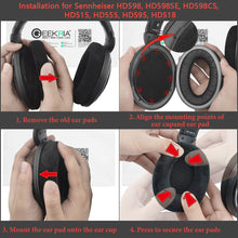 画像をギャラリービューアに読み込む, Geekria イヤーパッド Comfort 互換性 パッド ゼンハイザー Sennheiser HD515, HD555, HD595, HD518, HD560s ヘッドホンに対応 パッド イヤー / イヤーカップ ( ラミネート生地 / ブラック )
