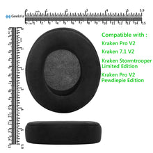 画像をギャラリービューアに読み込む, Geekria イヤーパッド Comfort 互換性 パッド レイザー Razer Kraken Pro V2, 7.1 V2, 7.1 Chroma V2, Kraken Pro V2 Pewdiepie/Stormtrooper Edition ヘッドホンに対応 パッド イヤー / イヤーカップ ( ベロア / ブラック )
