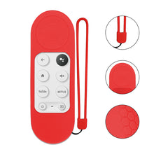 画像をギャラリービューアに読み込む, Geekria Chromecast カバー グーグル / Google TV HD 2022 リモコン対応 - 軽量 滑り止め 耐衝撃 シリコンカバー Google TV 4K 2020 リモコン用 ストラップ付き (赤)
