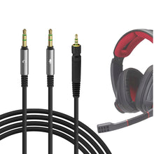 画像をギャラリービューアに読み込む, Geekria ケーブル 互換性 オーディオコード ゼンハイザー Sennheiser Game One, Game Zero, PC 373D, GSP 500, GSP 600 ヘッドホンケーブル、デュアル 3.5mm Y スプリット アダプター - 2.5mm 交換用ステレオ ケーブル 1.7m
