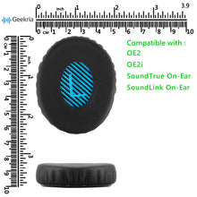 画像をギャラリービューアに読み込む, Geekria イヤーパッド QuickFit 互換性 パッド ボーズ Bose On-Ear OE2, OE2i, SoundTrue On-Ear, SoundLink On-Ear ヘッドホンに対応 イヤパッド/イヤークッション/イヤーカップ (プロテインレザー / ブラック ブルー)
