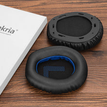 画像をギャラリービューアに読み込む, Geekria イヤーパッド QuickFit 互換性 パッド ジェイビーエル JBL Quantum 100, Q 100 ヘッドホンに対応 パッド イヤー / イヤーカップ プロテインレザー (ブラックブルー)
