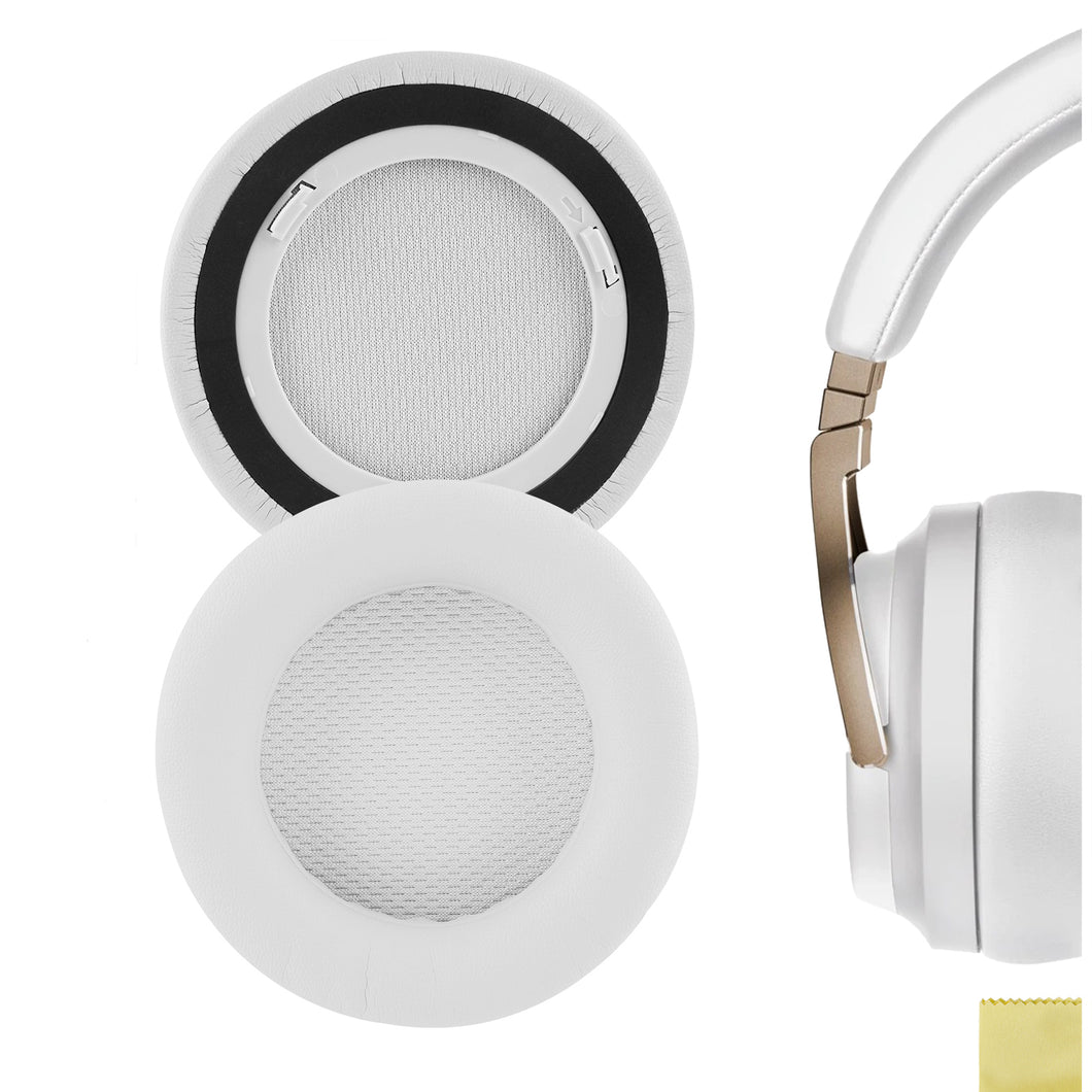 Geekria イヤーパッド QuickFit 互換性 パッド コルセア Corsair Virtuoso RGB, Virtuoso RGB Wireless SE, Virtuoso RGB Wireless XT ヘッドホンに対応 パッド イヤー / イヤーカップ (プロテインレザー / 白い)