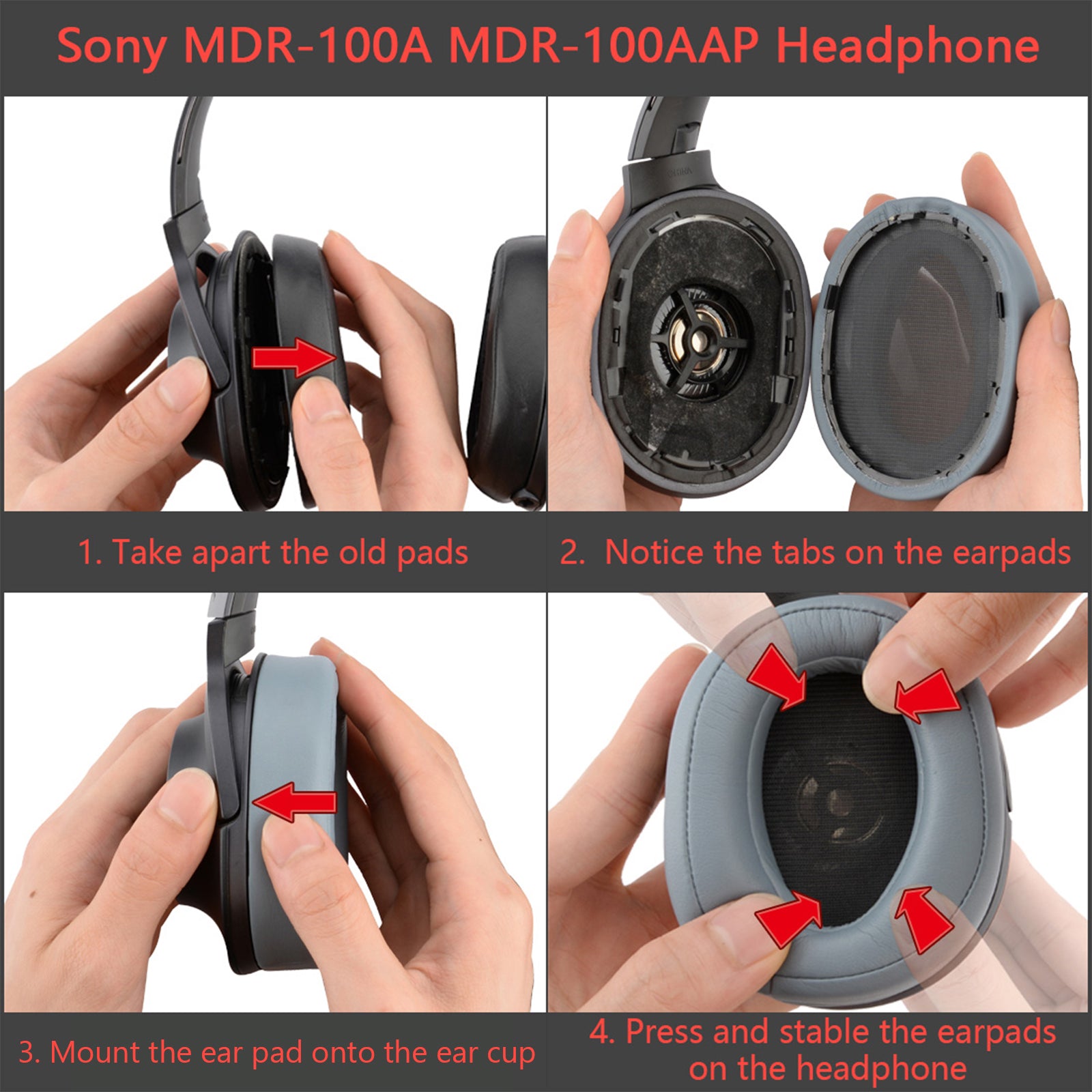 Geekria イヤーパッド QuickFit 互換性 パッド ソニー Sony MDR-100A