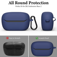画像をギャラリービューアに読み込む, Geekria シリコンカバー 互換性 カバージェイビーエル JBL Endurance Race 2 対応 True Wireless Earbuds 充電ケースカバー 外装カバーキーホルダーフック付き 、充電ポートアクセス可能、フロントLED可視
