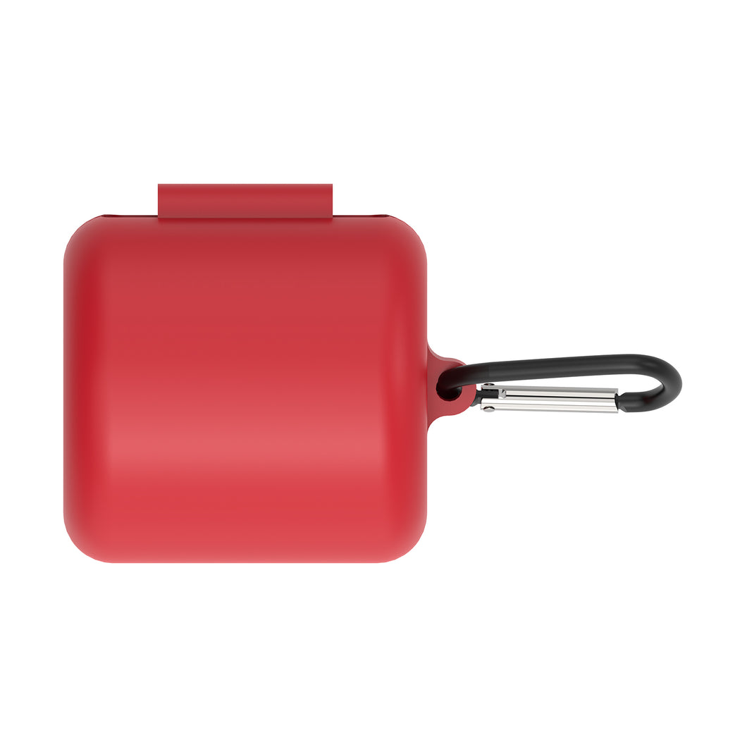 Geekria シリコン カバー 互換性 カバー Sony LinkBuds 対応 True Wireless Earbuds WF-L900 充電ケース充電ケースカバー 外装カバー キーホルダーフック付き、充電ポートアクセス可能 (Red)