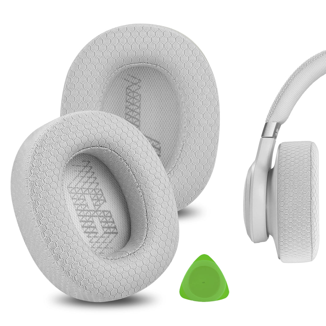 Geekria イヤーパッド Comfort 互換性 パッド ジェイビーエル JBL Live 650 BTNC, Lifestyle E65BTNC, Duet NC, Live 660 BTNC ヘッドホンに対応 パッド イヤー / イヤーカップ (メッシュファブリック / グレー)