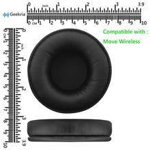 画像をギャラリービューアに読み込む, Geekria イヤーパッド QuickFit 互換性 パッド ジャブラ Jabra Move Wireless ヘッドホンに対応 パッド イヤー / イヤーカップ ( プロテインレザー / ブラック )
