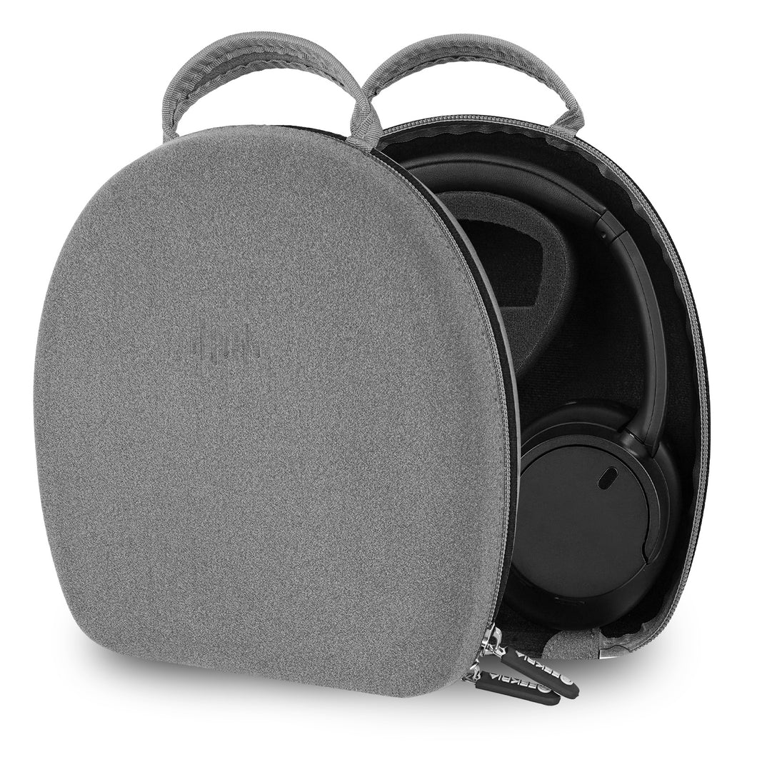 Geekria ケース Shield ヘッドホンケース 互換性 ハードケース 旅行用 ハードシェルケース ソニー Sony WH-CH720n, WH-CH710N, WH-CH700N, WH-1000XM4, WH-1000XM3, MDR-M1ST, MDR-XB950BT, XB950B1, XB950N1 に対応 収納ポーチ付き (マイクロファイバーグレー)