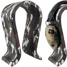 画像をギャラリービューアに読み込む, Geekria ヘッドホンスタンド 木製 ビーガンレザー オメガ オーバーイヤー ヘッドホン、ゲームヘッドセット用の ホルダー, デスクディスプレイハンガー レイザー Razer, Sordin, Walker's, HyperX, スティールシリーズ SteelSeriesと互換性（迷彩）
