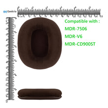 画像をギャラリービューアに読み込む, Geekria イヤーパッド Comfort 互換性 パッド ソニー SONY MDR-7506, MDR-V6, MDR-CD900ST ヘッドホンに対応 パッド イヤー / イヤーカップ ( ベロア / 褐色 )
