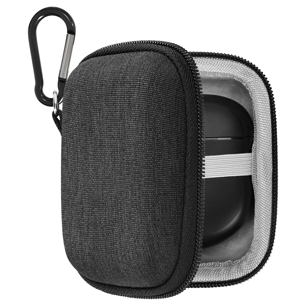 Geekria シールド イヤフォン ケースボーズ Bose New QC, QC Ultra, QC Earbuds ii, Ultra Open トゥルー ワイヤレス イヤフォンと互換性あり、交換用ハードシェル トラベル キャリング バッグ カラビナ クリップ付き (グレー)