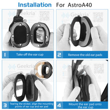 画像をギャラリービューアに読み込む, Geekria イヤーパッド Comfort 互換性 パッド Astro A40 TR A50 ヘッドホンに対応 パッド イヤークッション / イヤーカップ (ベロア / ブラック)
