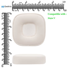 画像をギャラリービューアに読み込む, Geekria イヤーパッド QuickFit 互換性 パッド マーシャル Marshall Major V On-Ear ヘッドホンに対応 パッド イヤー / イヤーカップ (プロテインレザー/白)
