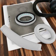 画像をギャラリービューアに読み込む, イヤーパッド + ヘッドバンド ボーズ Bose QC35, QC25, QC2, QC15 等ヘッドホンパッド 対応交換用 ヘッドホンパッド イヤークッション ( グレー シルバー) セット
