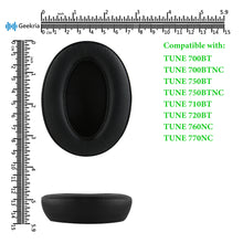 画像をギャラリービューアに読み込む, Geekria イヤーパッド QuickFit 互換性 パッド ジェイビーエル JBL TUNE 700BT, 750BTNC, Tune 710BT, Tune 720BT, Tune 760NC, Tune 770NC ヘッドホンに対応 パッド イヤー / イヤーカップ (プロテインレザー / ブラック)
