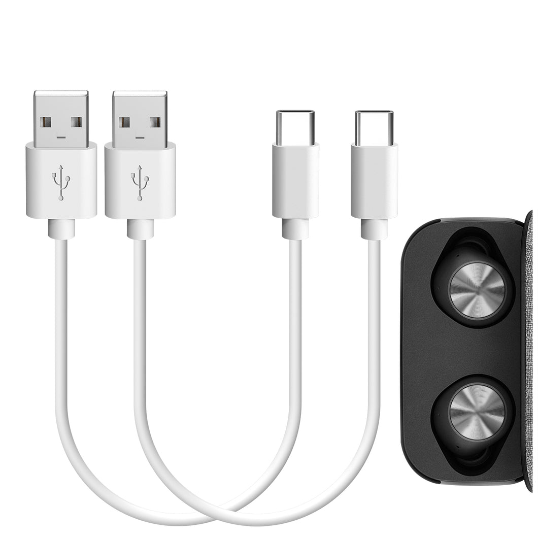 Geekria 充電ケーブル 互換性 Type-C 充電コード USB to USB-C ゼンハイザー Sennheiser ACCENTUM True Wireless, Momentum True Wireless 4 に対応 (白/30cm 2パック)