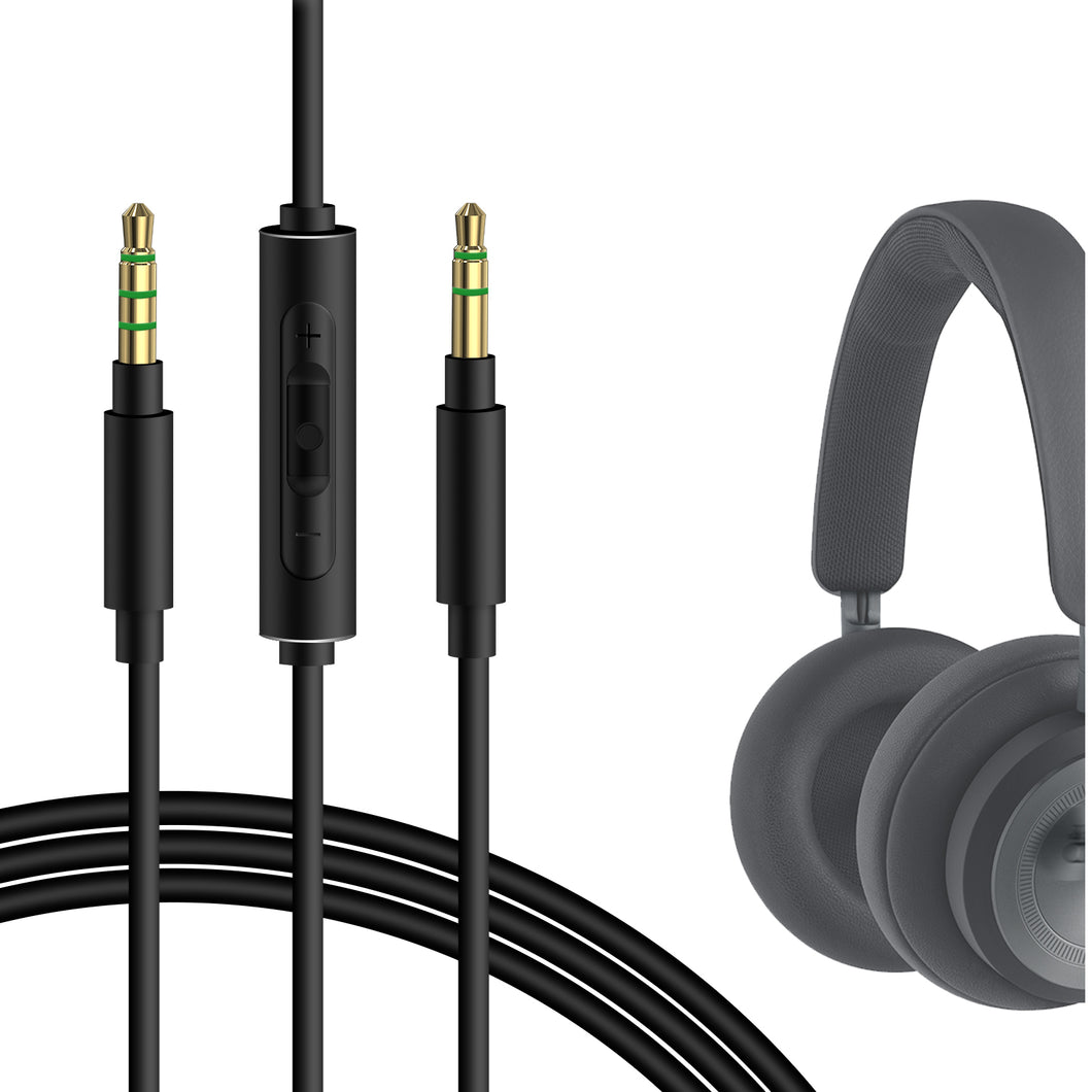 Geekria ケーブル互換性 オーディオコード バングアンドオルフセン B&O HX, H9i, H8i, H9 3rd Gen, H8 ヘッドホンケーブル、3.5mm に適合する インラインマイクと音量コントロール 1.2,m