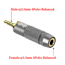 画像をギャラリービューアに読み込む, Geekria 2.5mm オス - 3.5mm (1/8&#39;&#39;) バランス メス ヘッドフォン アダプター 3.5mm 4極ケーブル用 バランス 2.5mm プレーヤー デバイスに接続 アルミ合金変換オーディオ プラグ 金メッキ アダプター

